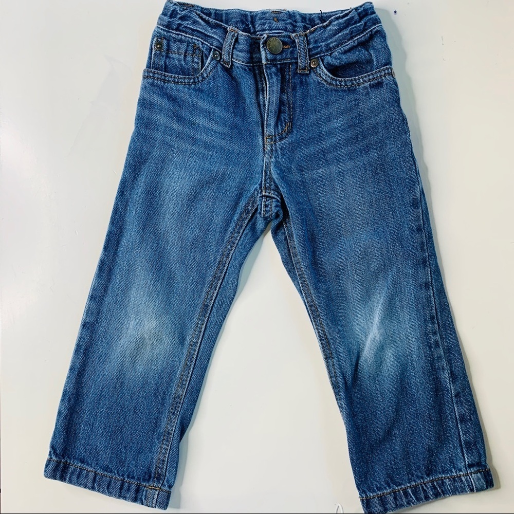 Cherokee Toddler Blue Denim Straight Jeans for Boys‎ Size 3T Adjustable Waist